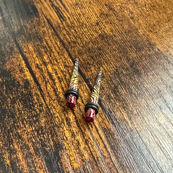 Jewelry - Rainbow Zebra Patterned Tapers